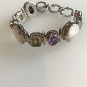 Costume silver and amethyst bracelet